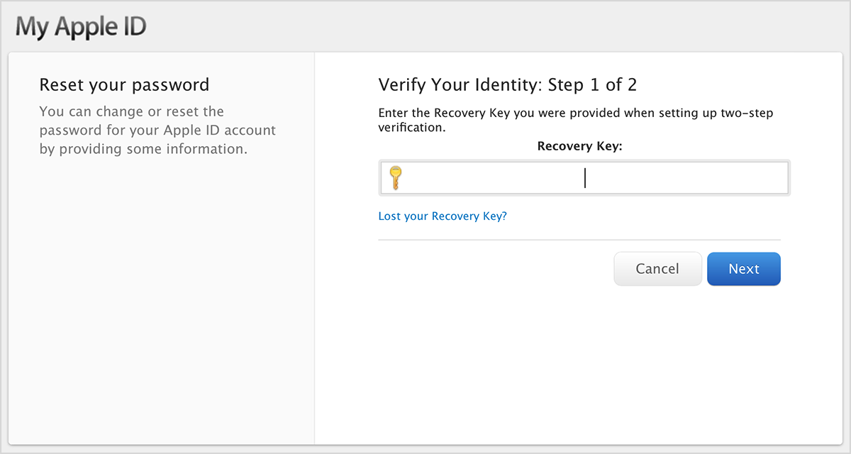 Você pode recuperar a sua senha do iCloud pela verificação de duas etapas (Foto: Apple Support)