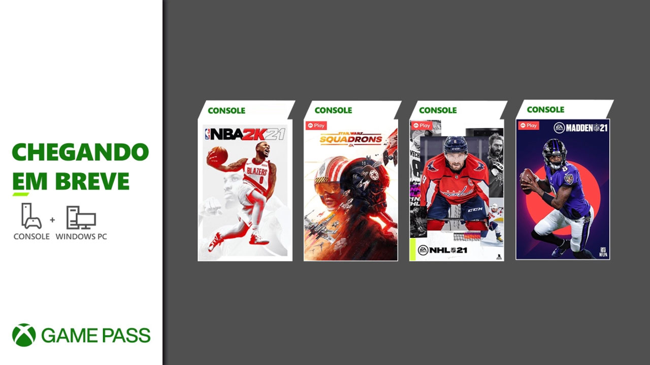 Xbox Game Pass em março traz NBA 2K21, Madden NFL 21, NHL 21 e Star Wars: Squadrons para assinantes com EA Play (Reprodução: Microsoft)